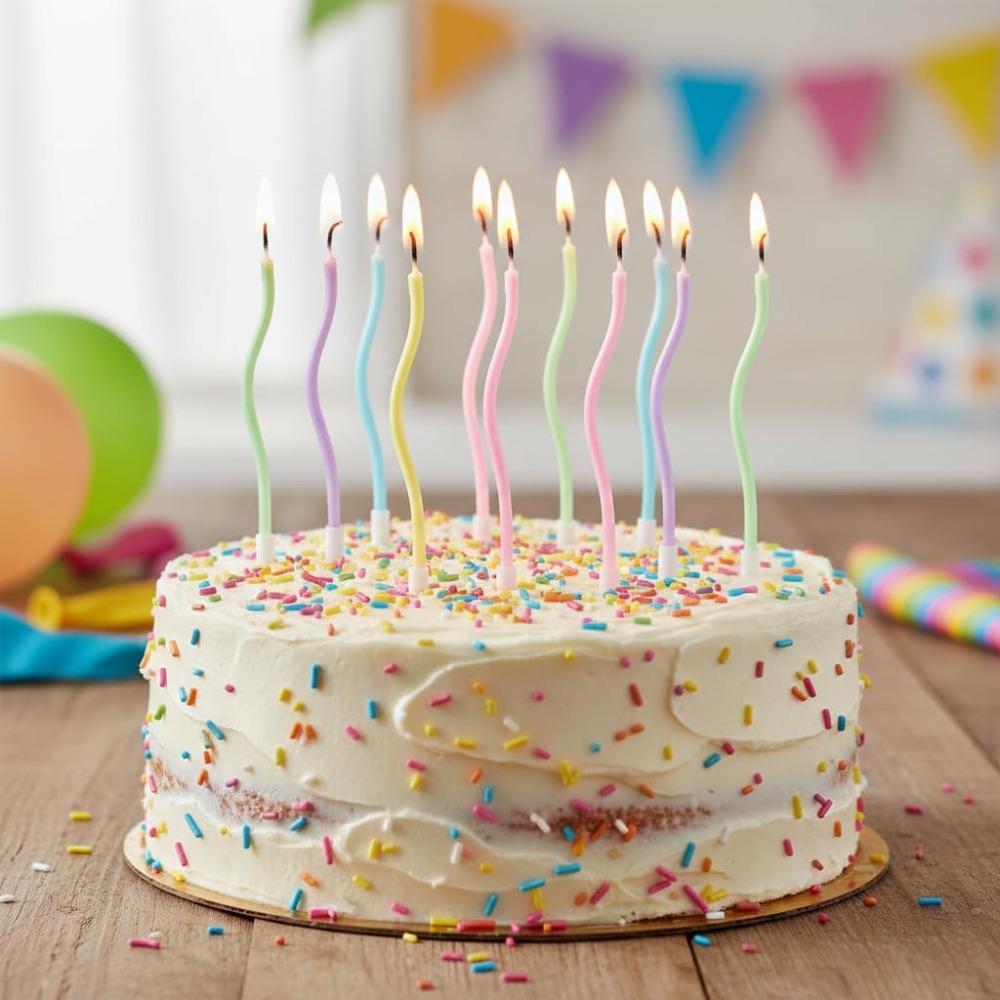 Rainbow Spiral Birthday Cake C - Candle Supplies Free Shipping 评论和价格