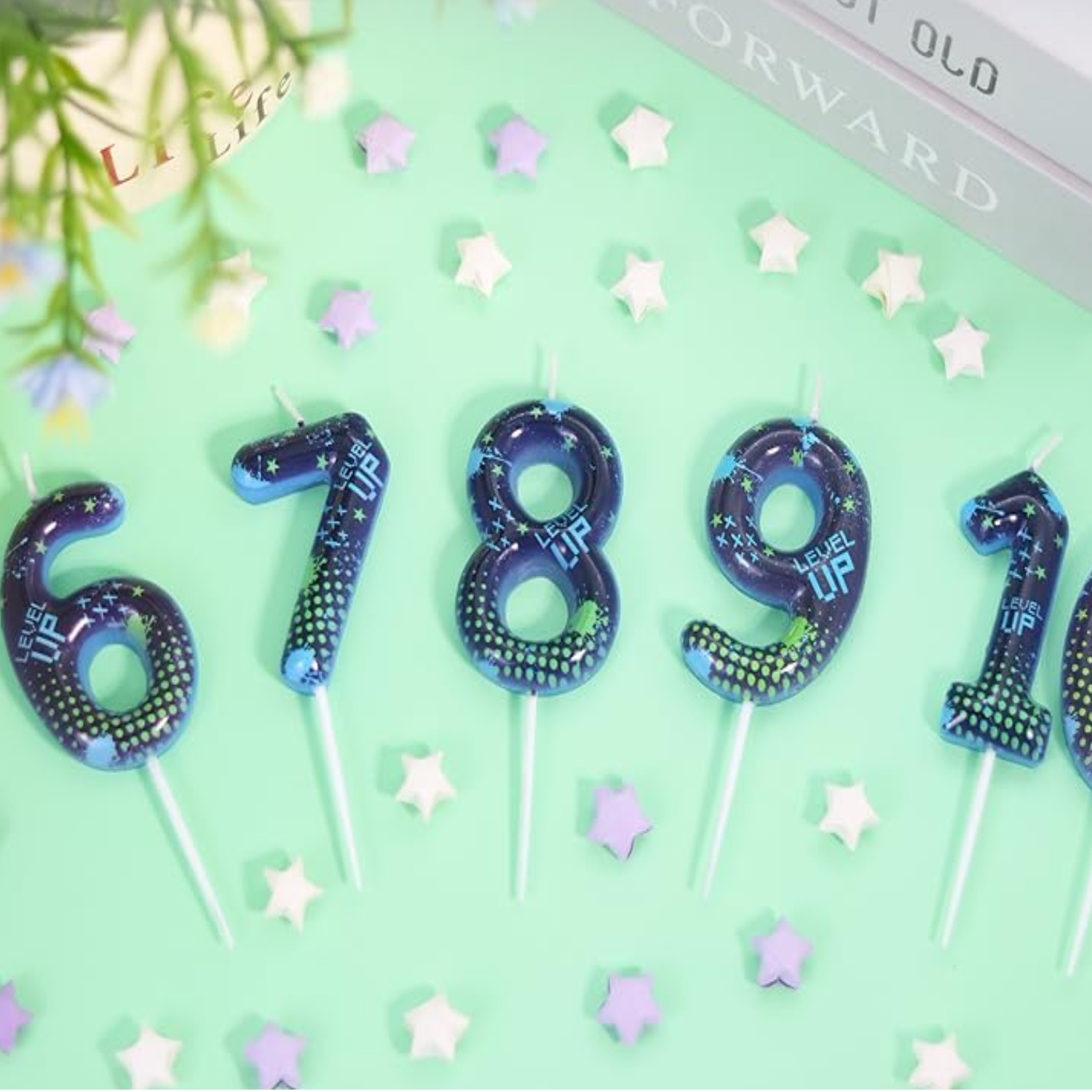 Blue Game Boy 0-9 Birthday Can - Candle Supplies Free Shipping 评论和价格