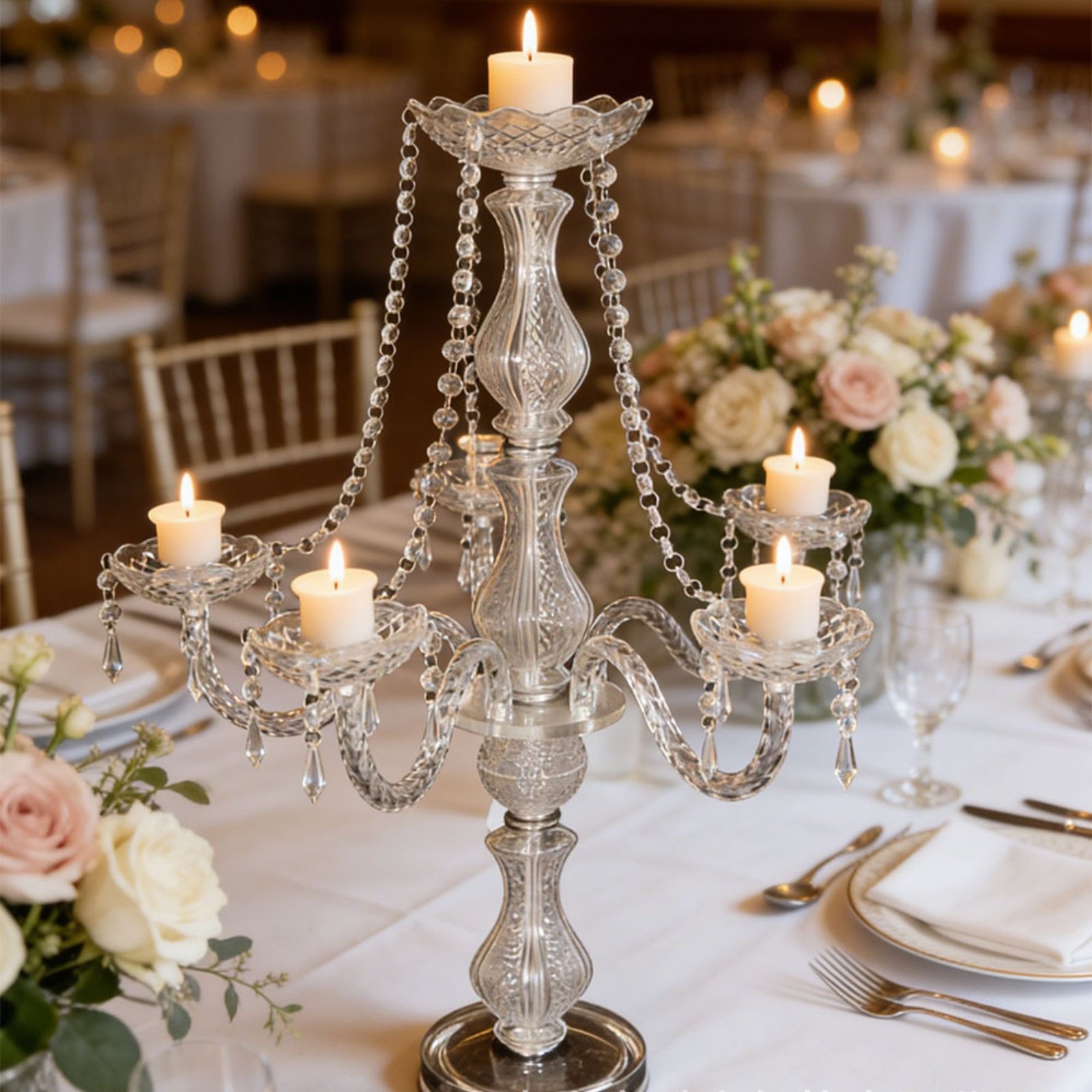 Crystal Candelabra Elegant Wed - Candle Quotes 评论和价格