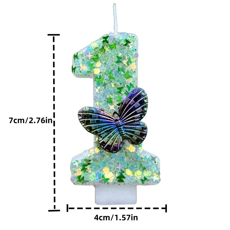 1Pc Green Sequins Number 0-9 B - Candle Supplies Free Shipping 评论和价格